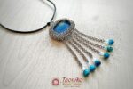 Ръчно изработена висулка Земела със син ахат
