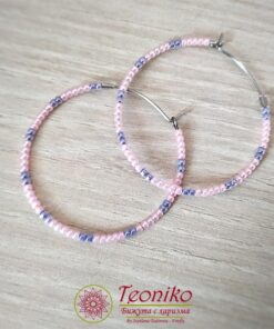 Ръчно изработени обеци-халки Minimally в розово