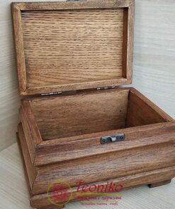 Ръчно изработена кафява кутия за бижута