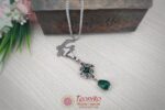 Ръчно изработено колие Люлякова песен със зелен жадеит