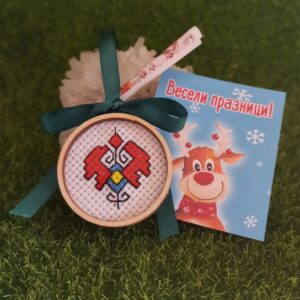 Коледна играчка за елха с бродерия 3