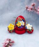 Комплект декоративни великденски яйца в червено