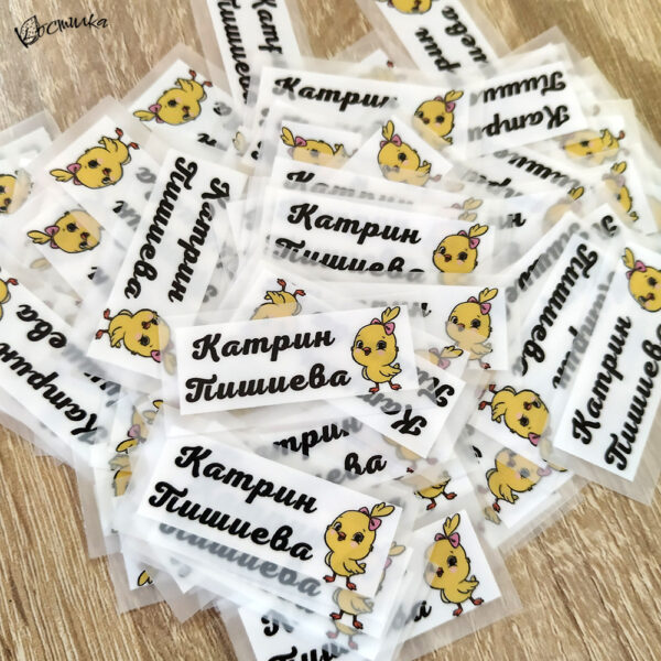 Термо стикери с име за залепване с ютия - 100 бр.