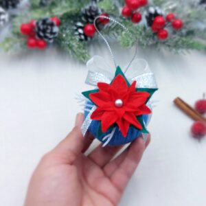Топка за елха в синьо