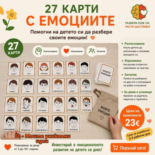 27 ЛОГОПЕДИЧНИ КАРТИ С ЕМОЦИИТЕ